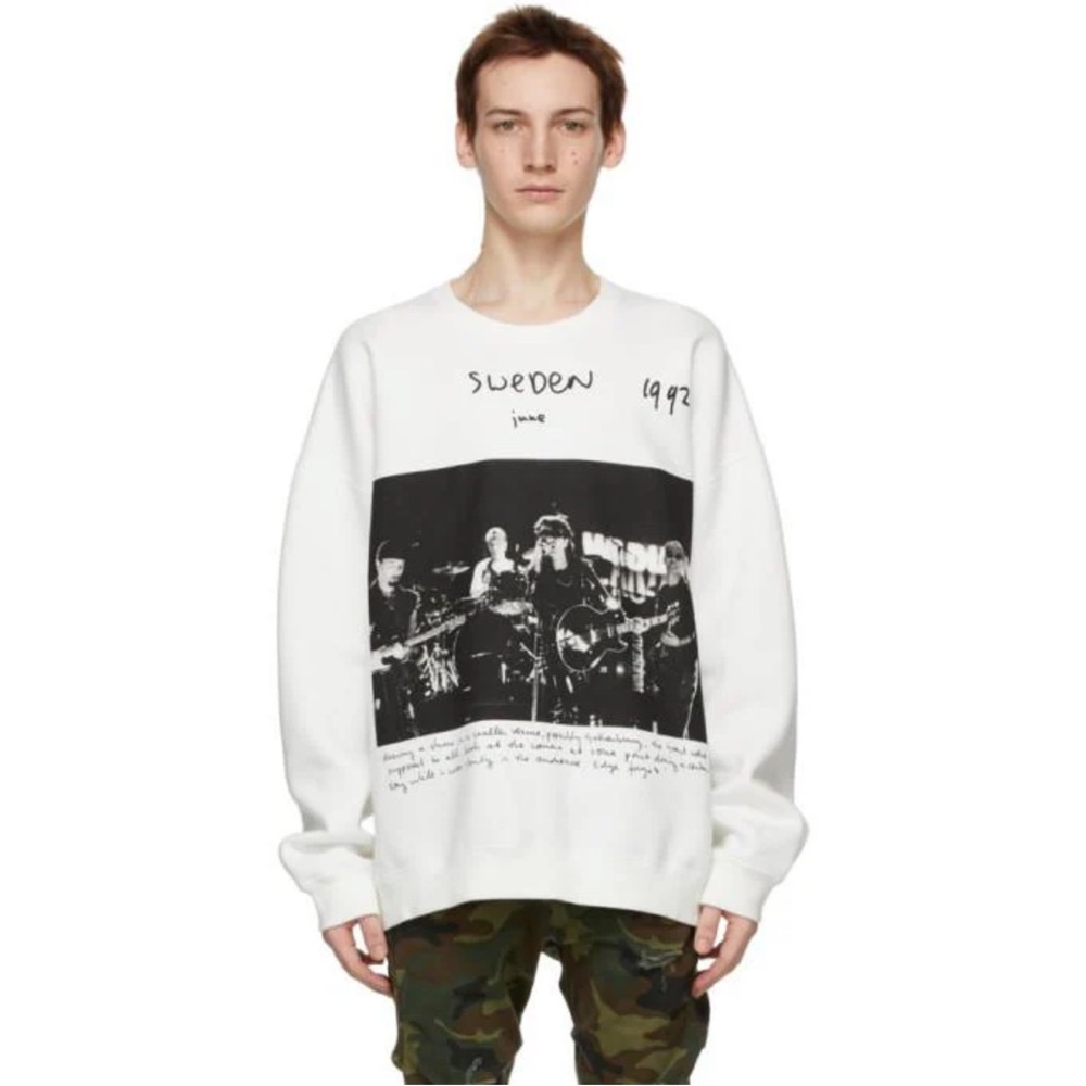 R13 White Anton Corbijn Edition U2 Sweden Sweatshirt Unisex Medium